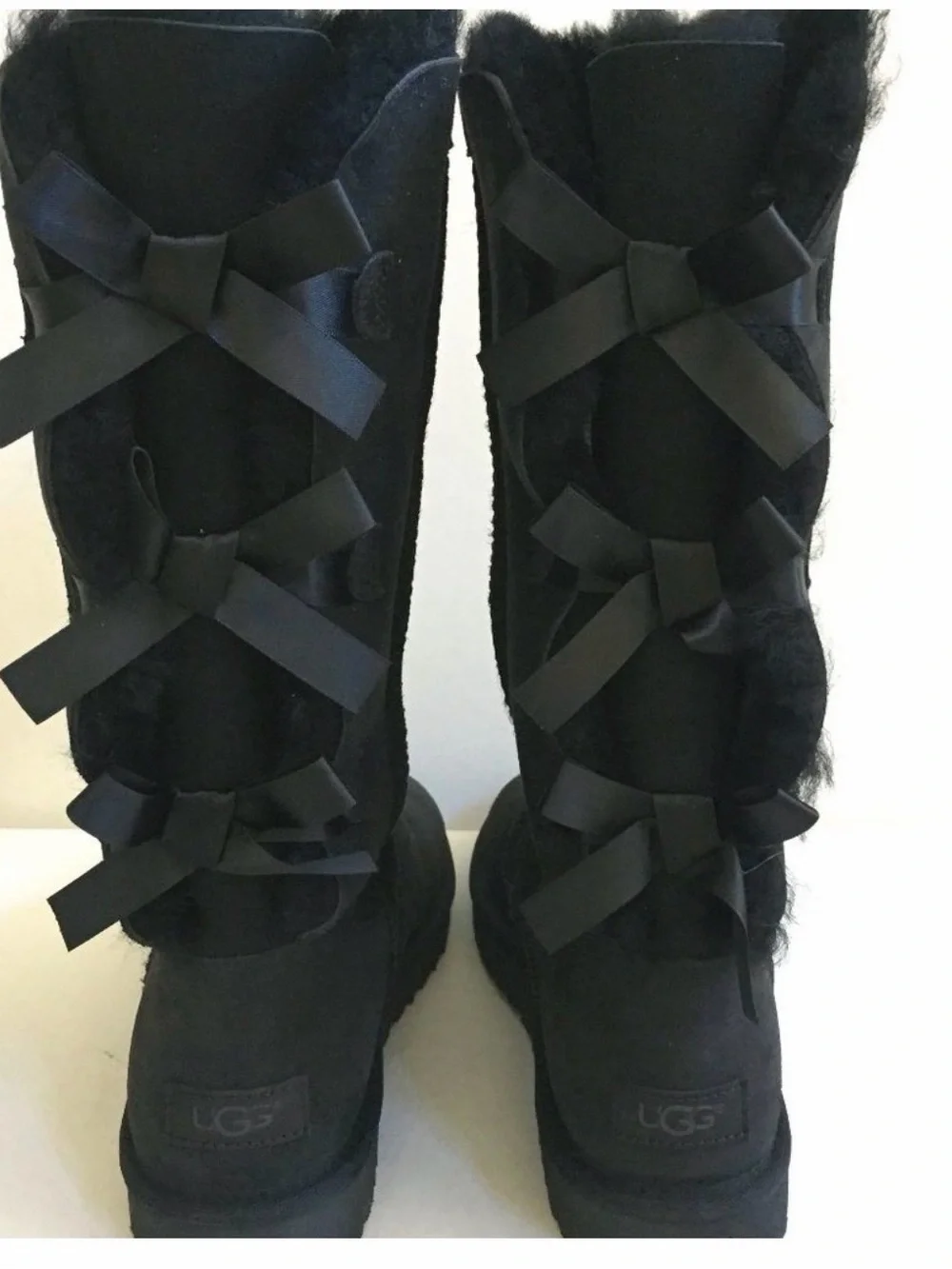 UGG Bailey Bow Tall II Black NIB size 7